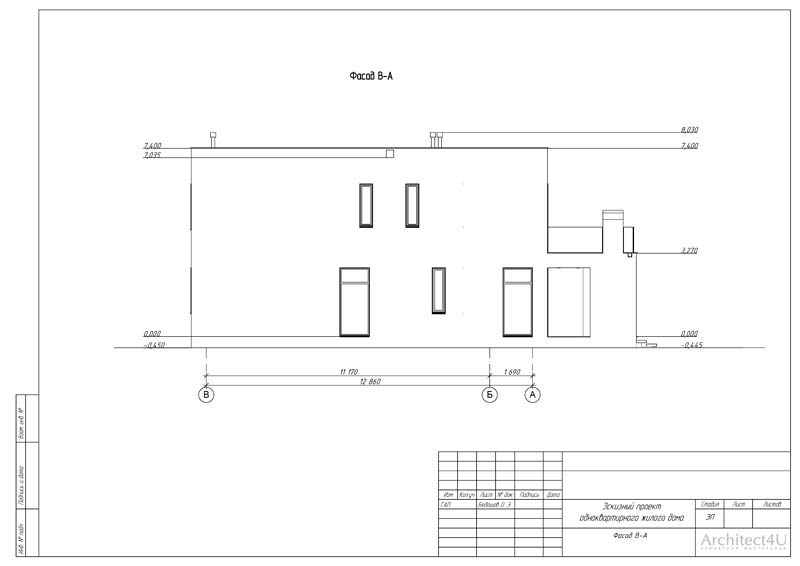 левый фасад