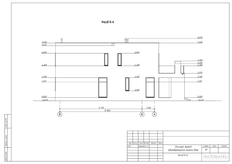 левый фасад