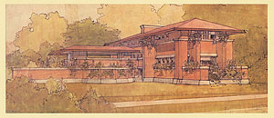 H.J.Ullman House,Oak Park,Illinois,1904. Copyright 2010 Frank Lloyd Wright Foundation. All rights reserved.