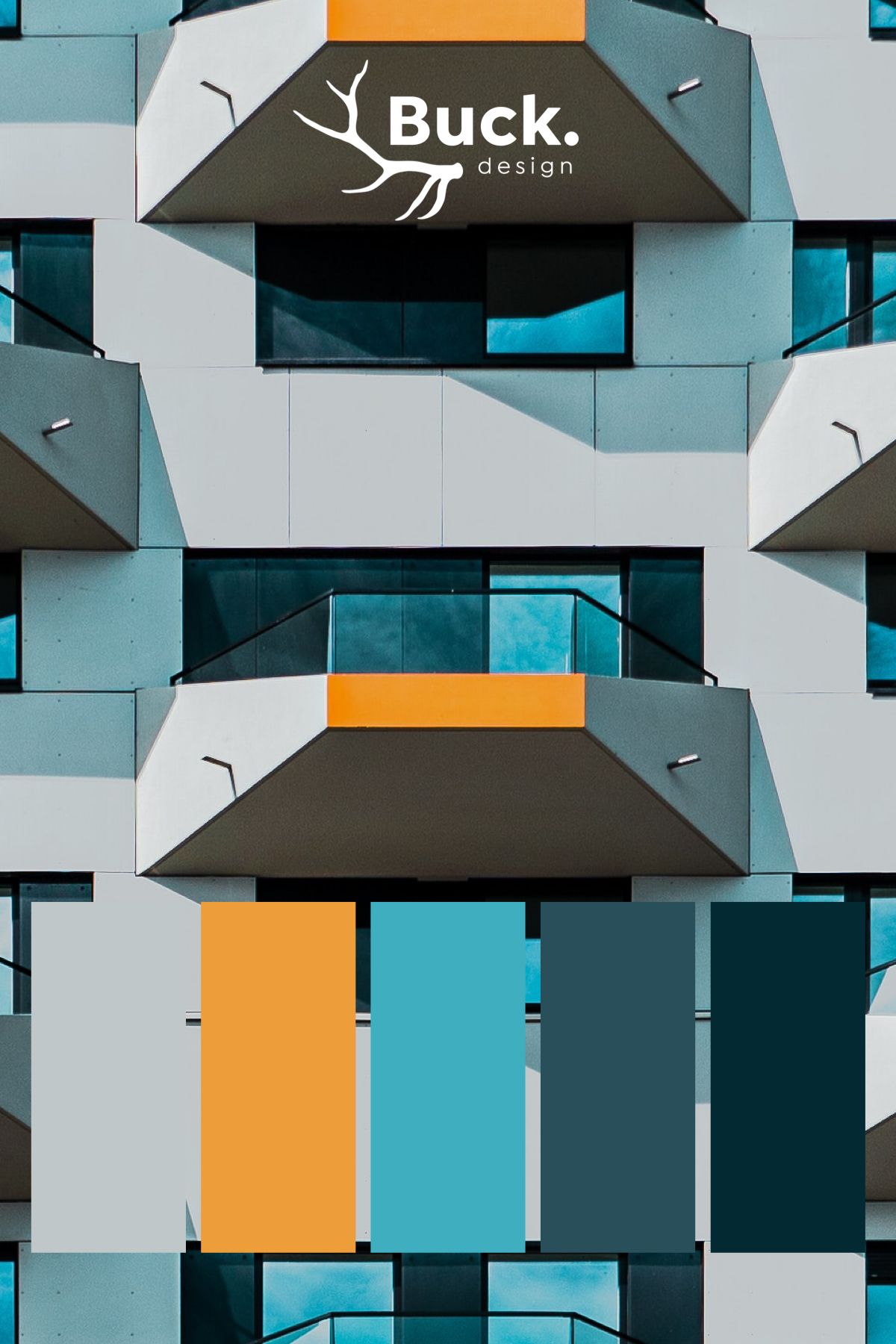 Цветовая фасадная палитра с яркими акцентами №102