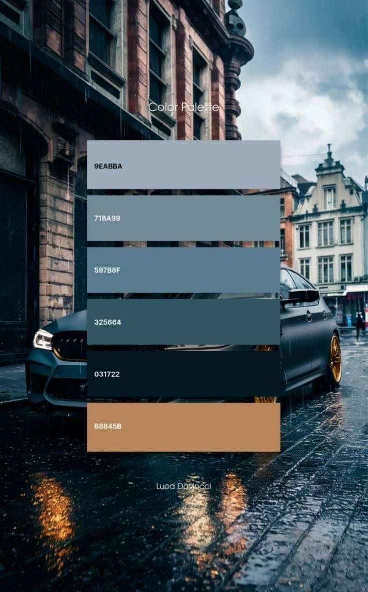 Колористический пример красивого сочетания оттенков голубого цвета №114