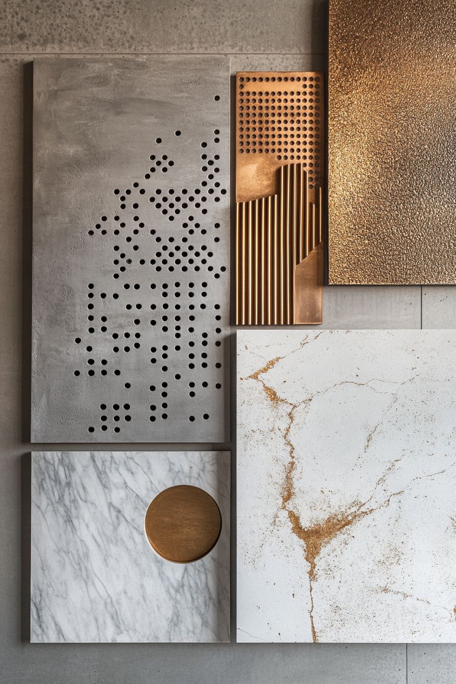 Дизайнерский вариант сочетания фактур и материалов №41