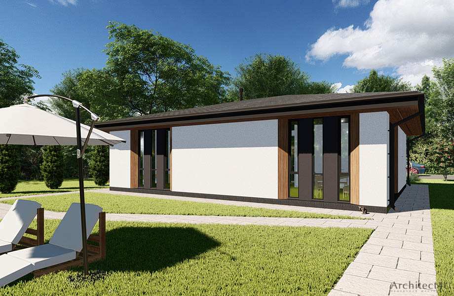 визуализация дома со стороны заднего фасада - изображение из ЭП