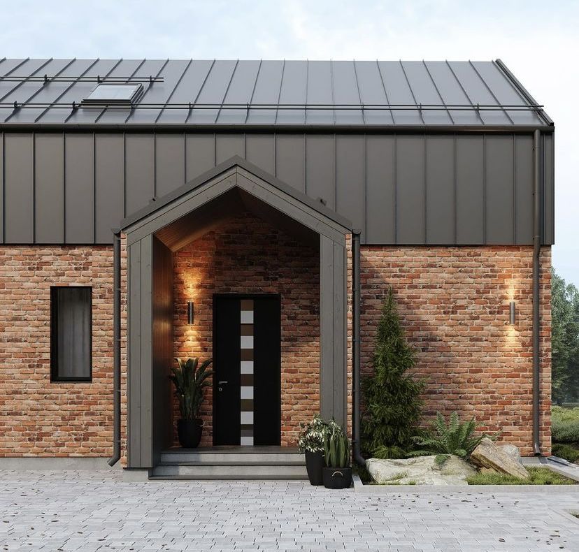 вот так можно использовать в дизайне современного дома всего два материала