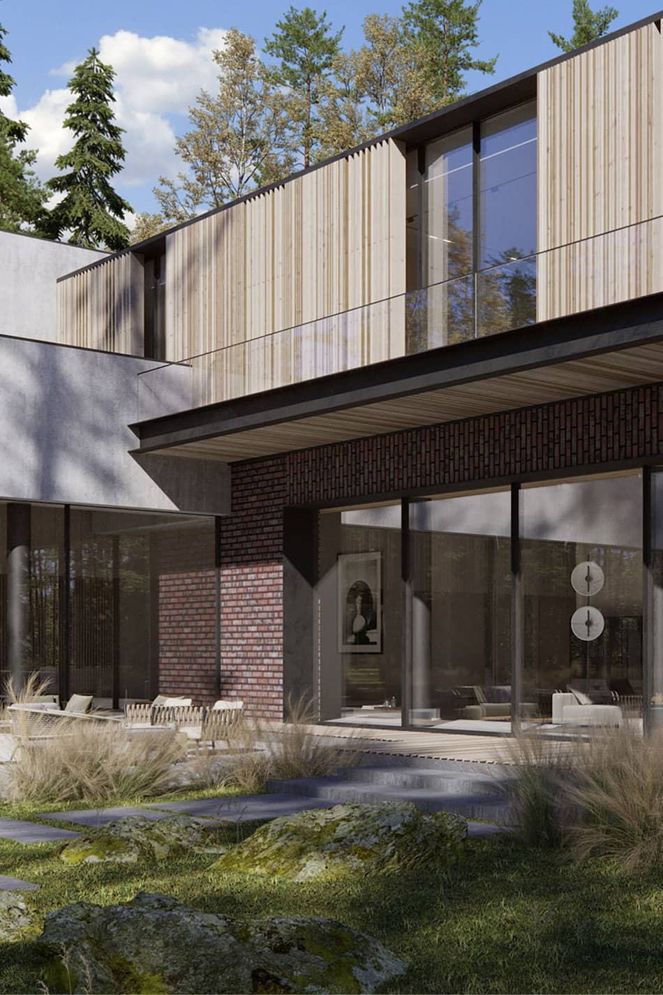 проект современного двухэтажного дома от студии MOPS ARCHITECTS