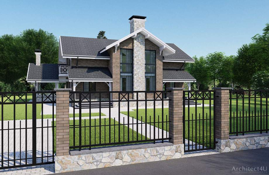 архитектурное решение дизайна фасадов дома в стиле шале