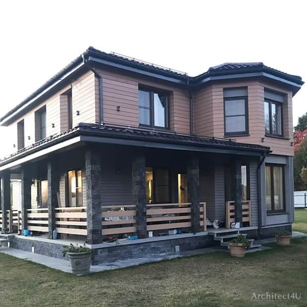 фото реализованного проекта фасадов частного дома в современном стиле