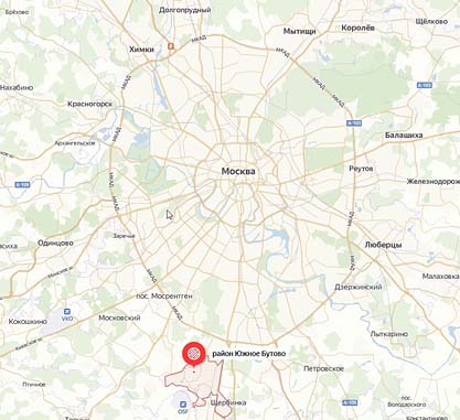 Расположение частного жилого дома на карте Москвы