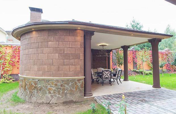 летняя кухня полукругом