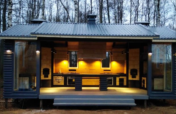 фото реализованного проекта летней кухни