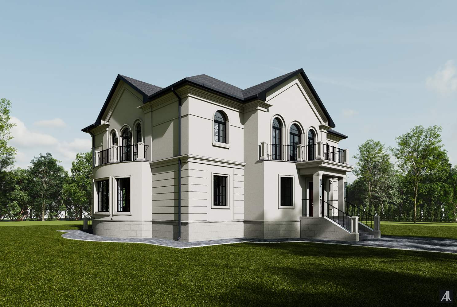 фасад дома в минималистической классике