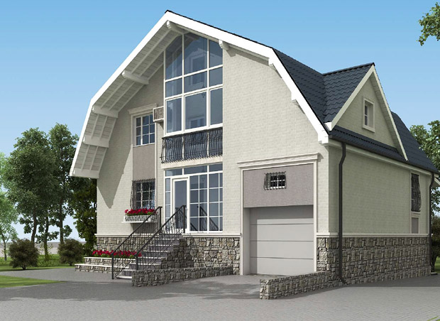 дизайн фасадов коттеджа в казахстане