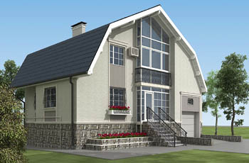 Визуализация дома из дизайн проекта фасадов