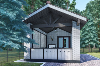 Визуализация бокового фасада из проекта