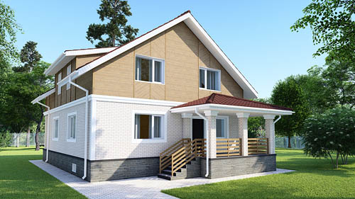 Пластиковый фасад дома из газобетона