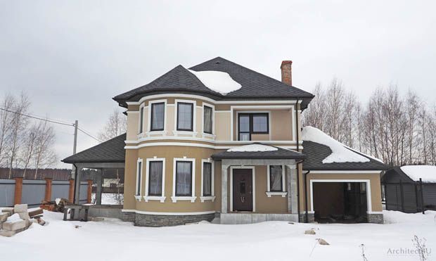 фото реализации фасадов одноэтажного коттеджа