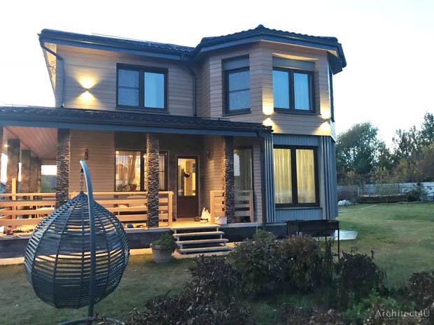 фото реализации фасадов каркасного дома