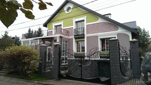 фотография реализации дизайна фасадов дома в стиле модерн