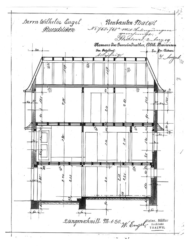 Чертеж разреза из альбома 1910 года