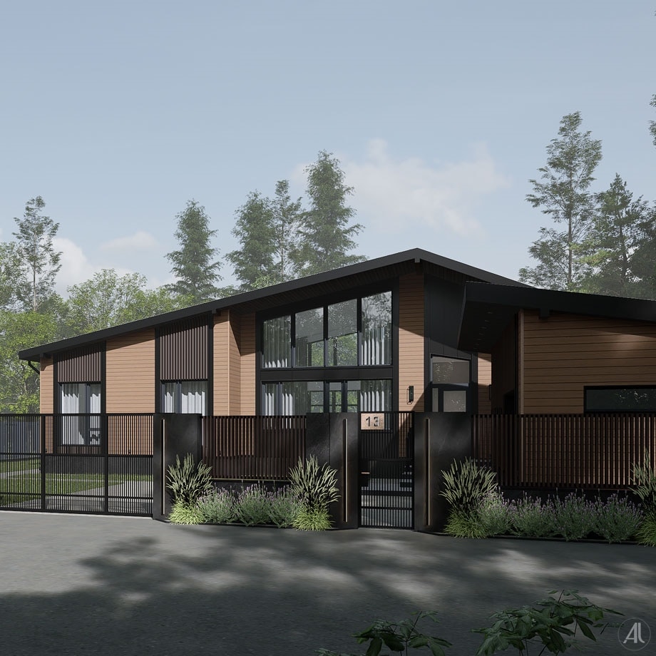 проект ограждения участка в современном стиле