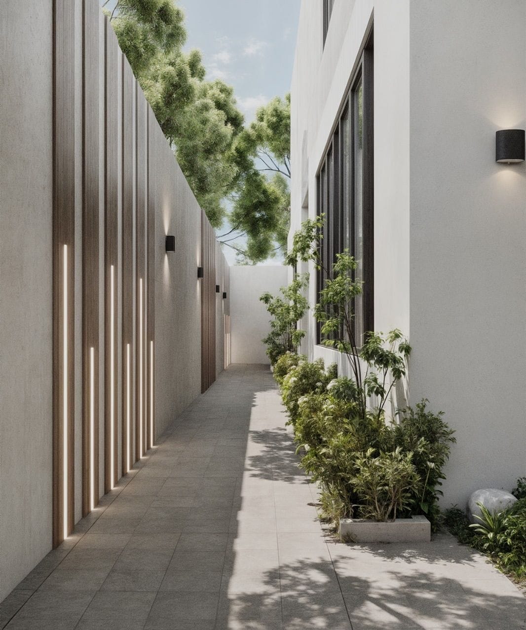 Профилированные панели хорошо подходят для создания визуальной воздушности сплошного забора